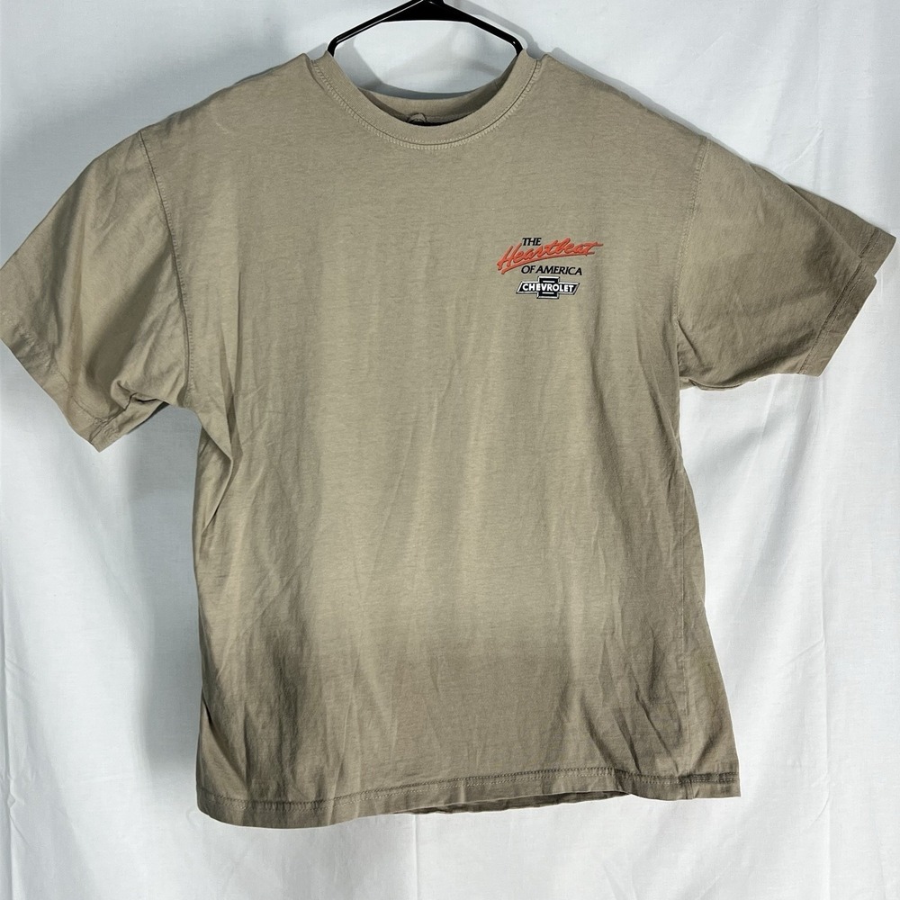 Chevrolet The Heartbeat Of America TShirt Newport Blue Size XL X-Large Beige